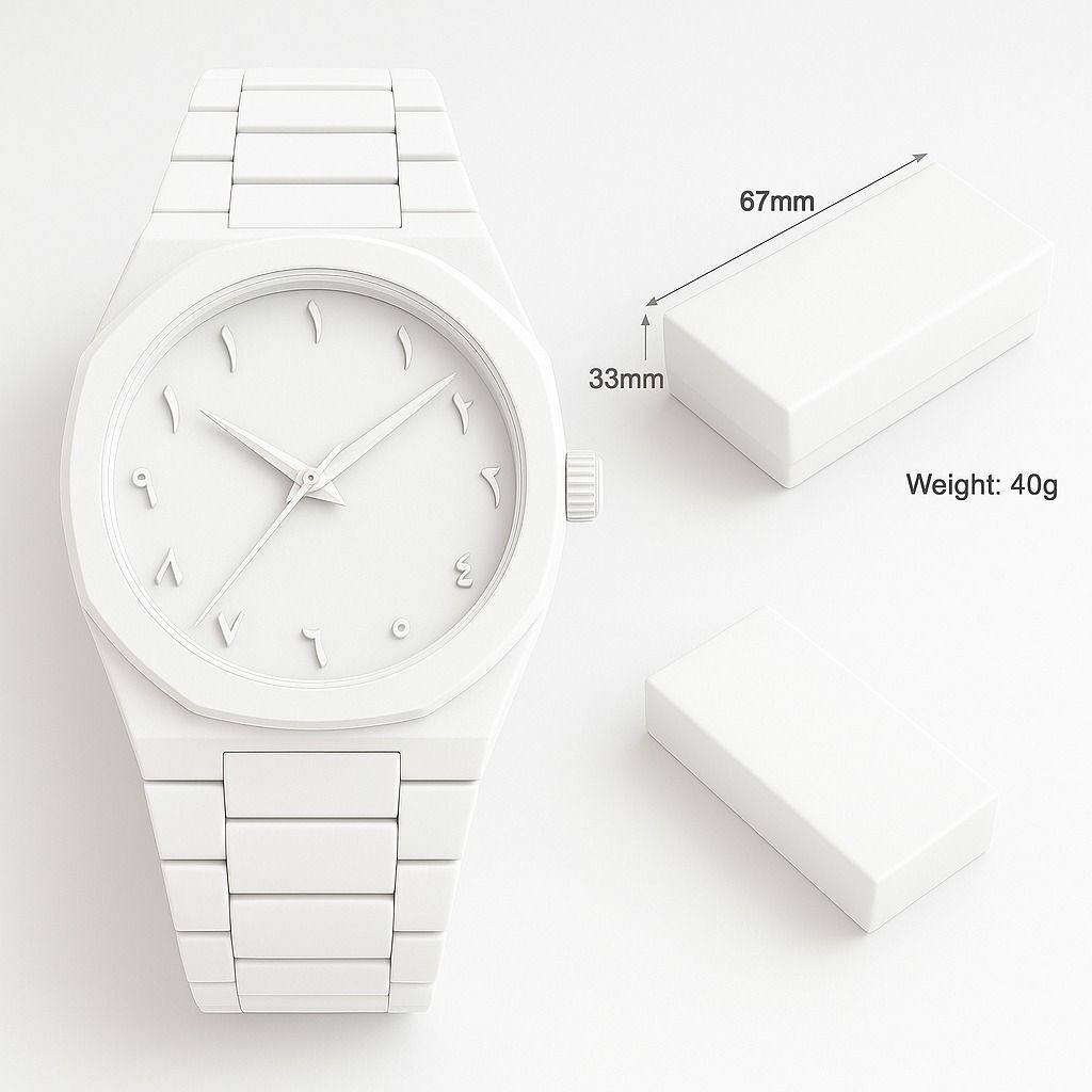 Montre blanche avec chiffre arabe